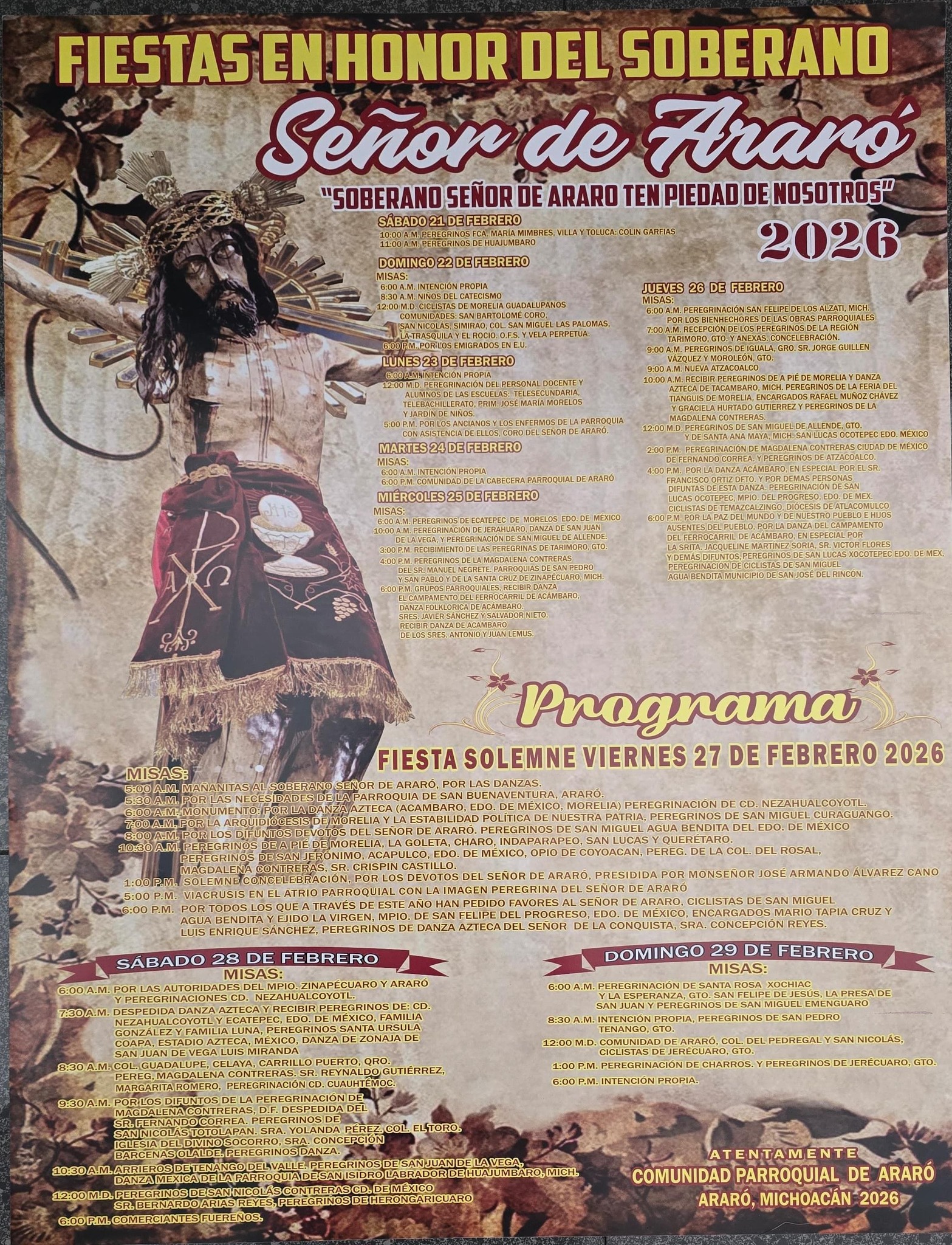 Solemnes fiestas en honor... - Santuario del Señor de Araró | Facebook
