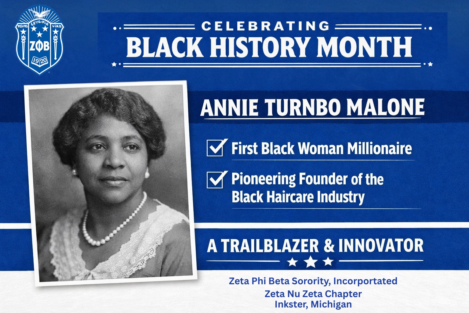 Finer MomentZ in Black History. Today we honor Annie Turnbo Malone, a true pioneer and visionary ...