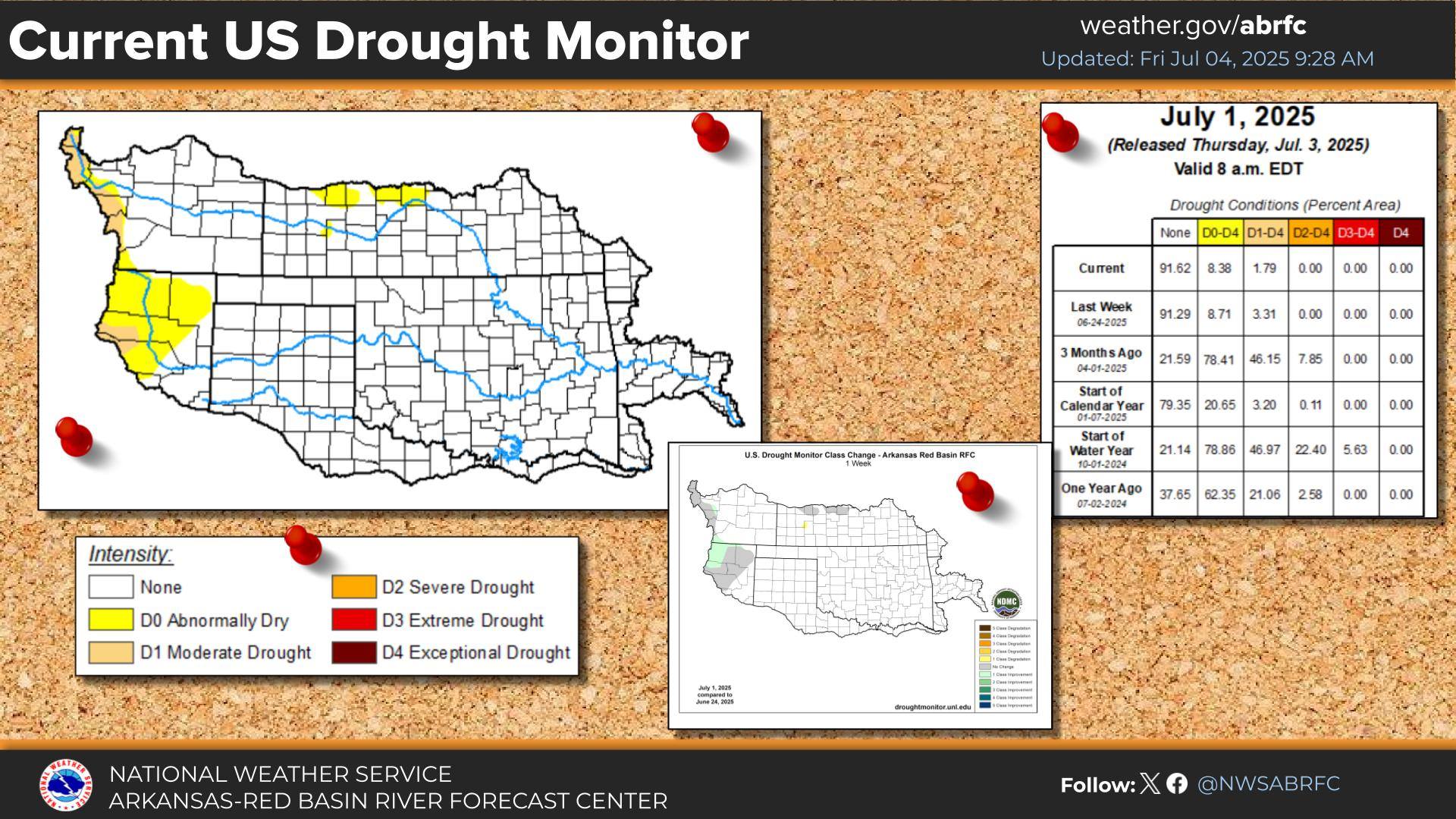 Only a small area of drought conditions remain in the ABRFC basin on ...
