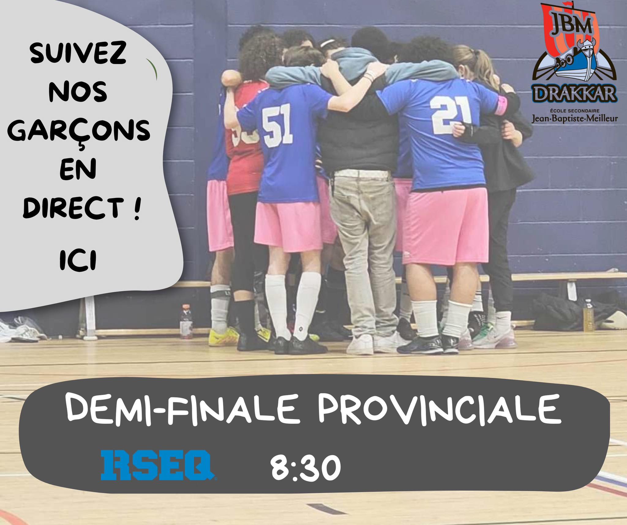 JBM - Après 3 victoires hier au championnat provincial scolaire du RSEQ ...