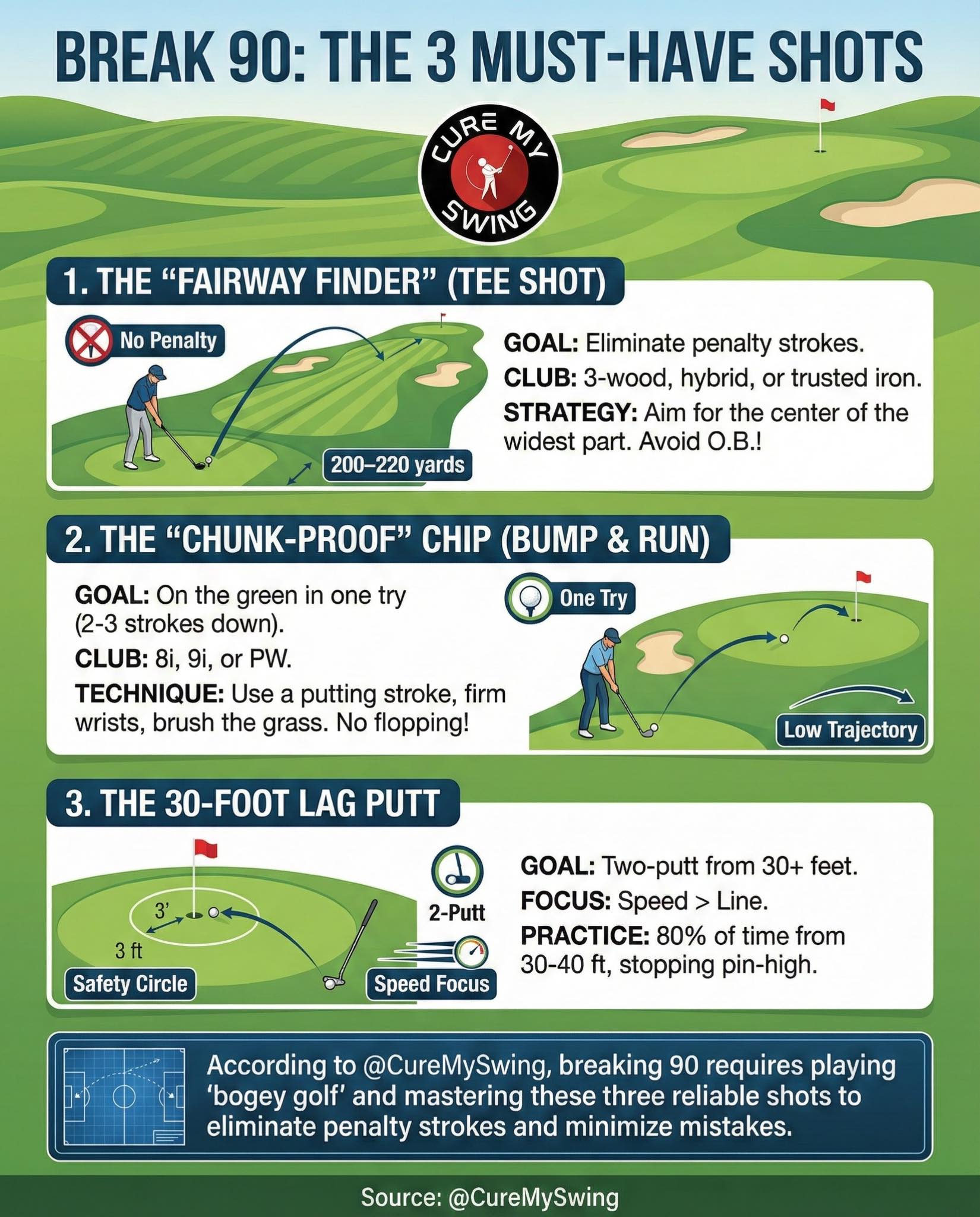 3 Must Have Shots To Break 90 ✓👌⛳️ Follow Cure My Swing for