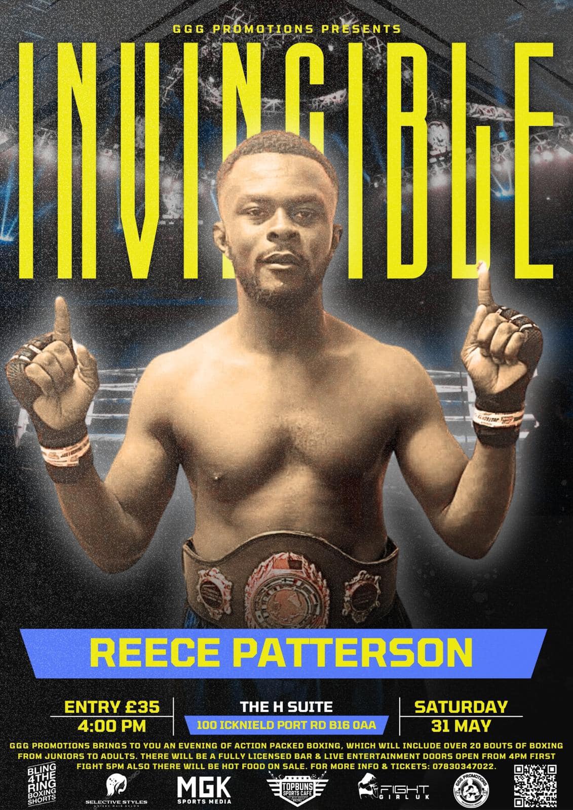 GGG Promotions - 🔥 BLOCKBUSTER FIGHT ALERT! 🔥 🌟 REECE PATTERSON 🌟 Get ...