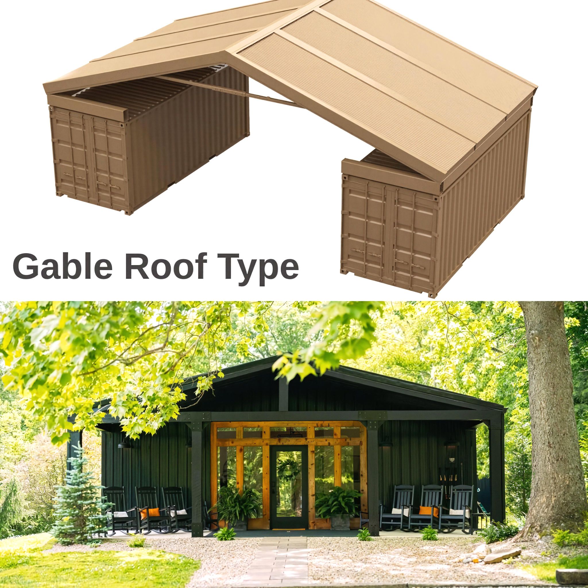 Living - Gable Roof Container Homes – Rustic Charm Meets Modern Design ...