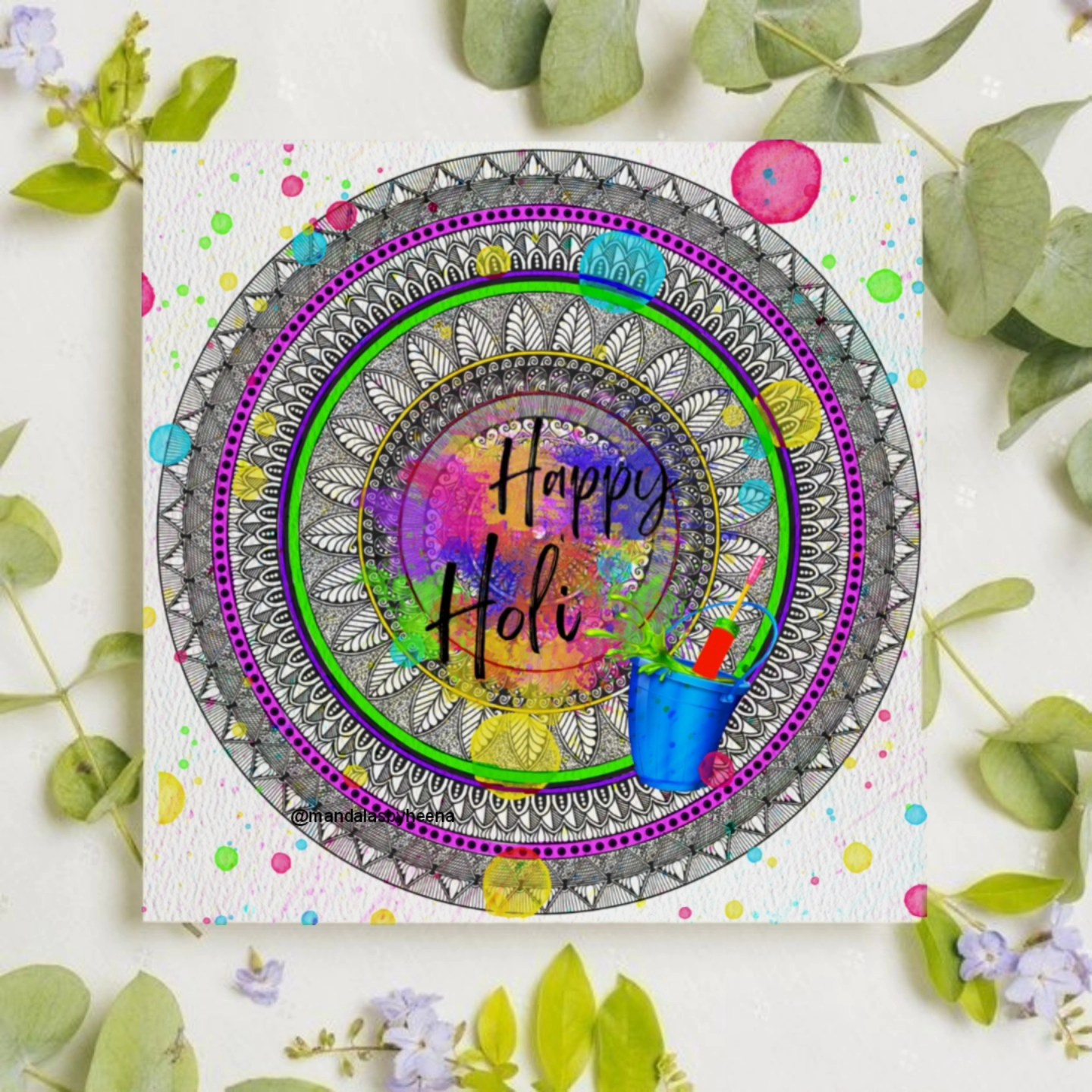 From intricate black & white to a burst of Holi magic! ✨ This 
