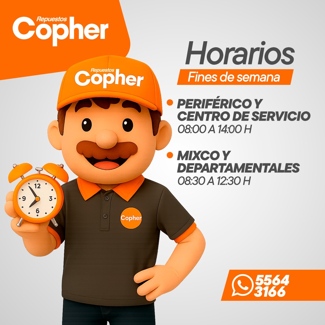 📅 ¡También estamos el fin de semana... - Repuestos Copher | Facebook