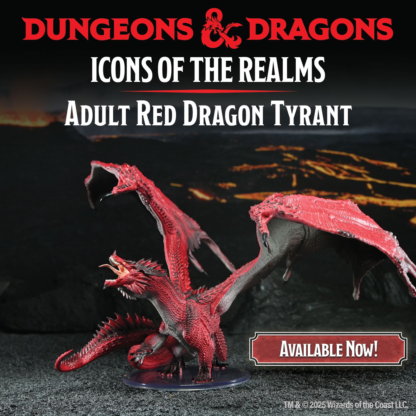 The D&D Icons of the Realms: Adult Red Dragon Tyrant is sculpted