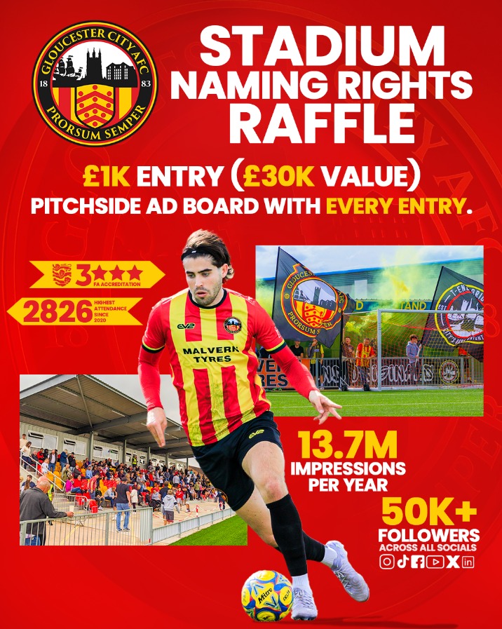 Gloucester - STADIUM NAMING RIGHTS RAFFLE IS STILL OPEN🗳️ Enter our ...