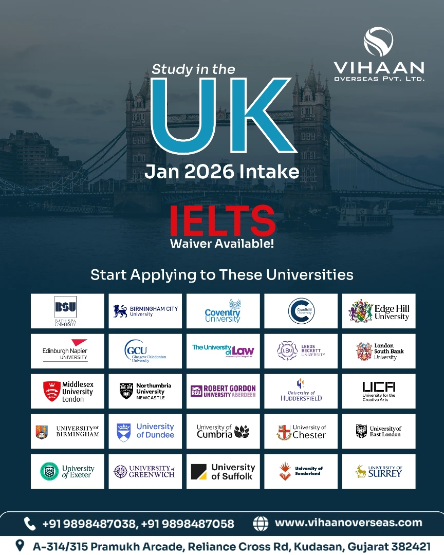 Vihaan - 🚀 Dreaming of studying in the UK? The Jan 2026 intake is now ...