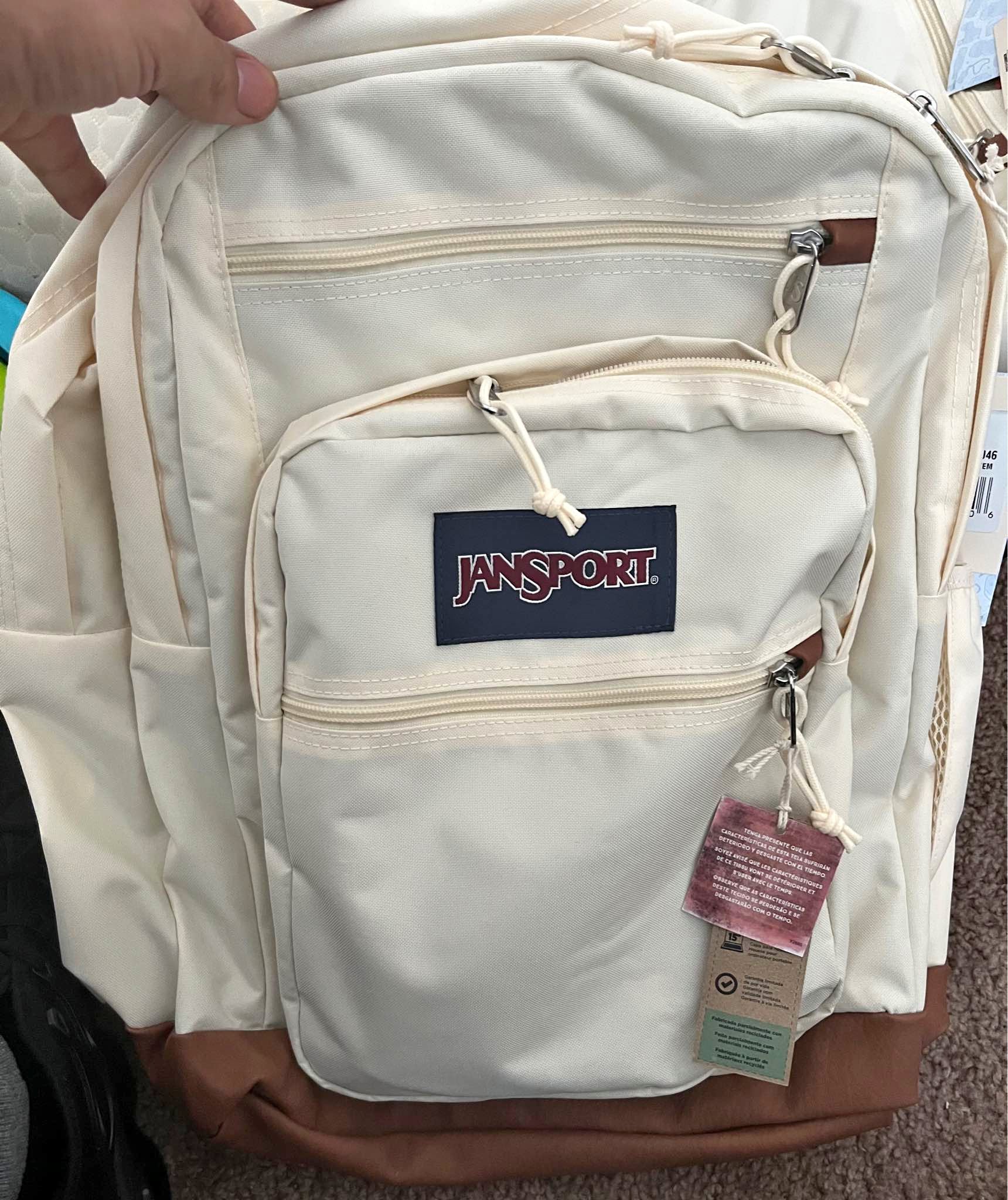 cream jansport backpack Main Campus - Travel or Work backpack w 15-Inch Laptop Sleeve and Dual Water Bottle Pockets, Coconut The Jansport Right Pack School Backpack in Coconut brings that clean Jansport Backpack Beige Jansport Right