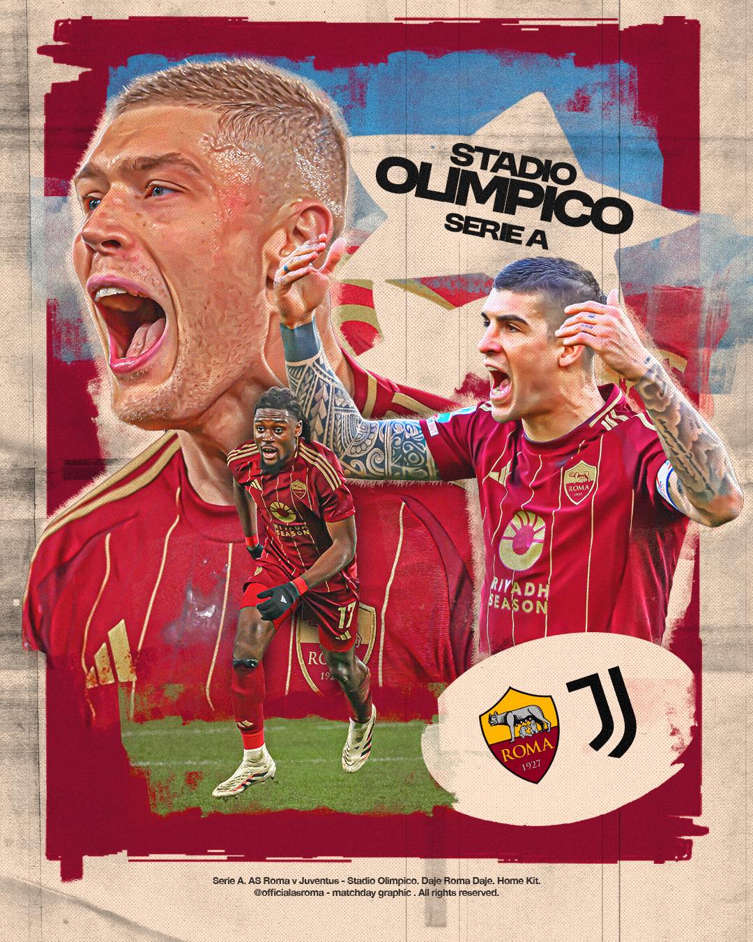 AS Roma - 🟨 MATCHDAY 🟥 ⏰ 20:45, #RomaJuventus 🐺 FORZA... | Facebook