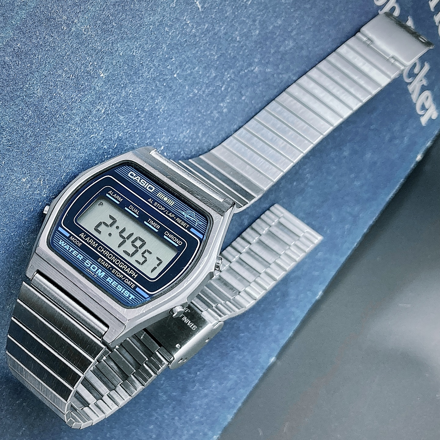 ふるカシ時計 - casio w450 gray stainless marlin screwback 1983 