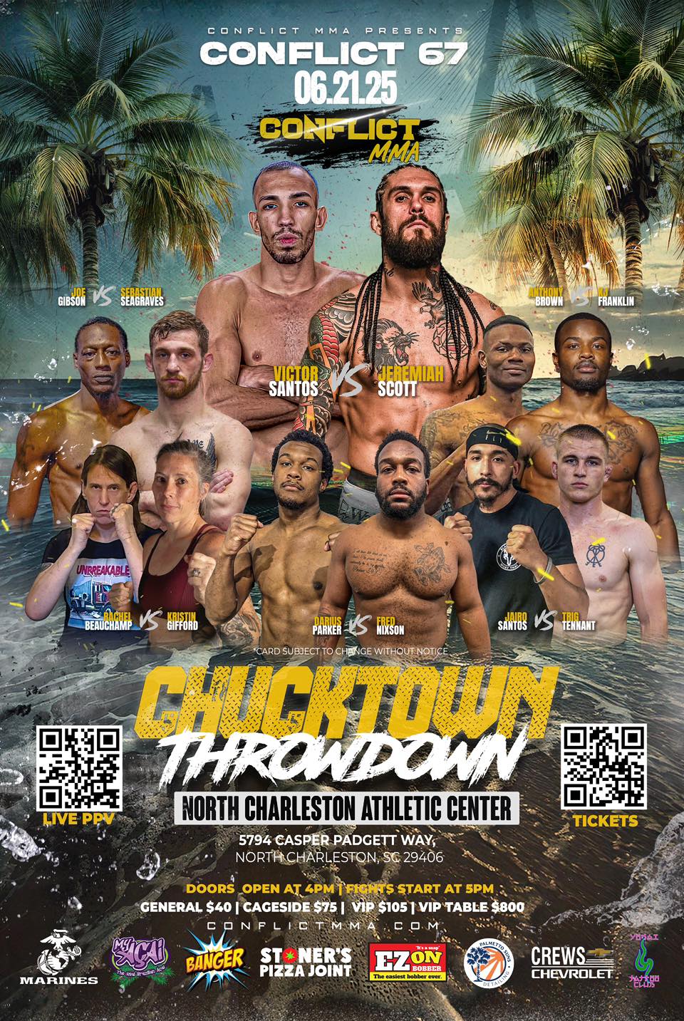 🚨 June 21 🚨 North Charleston, SC... - Conflict MMA Promotions | Facebook