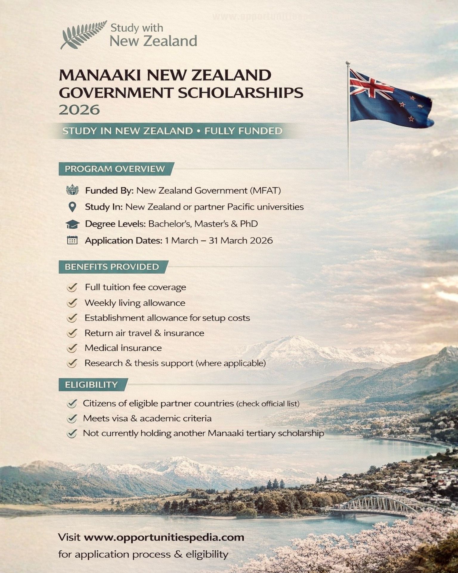 Prof. - Manaaki New Zealand Government Scholarships 2026 | Fully Funded ...