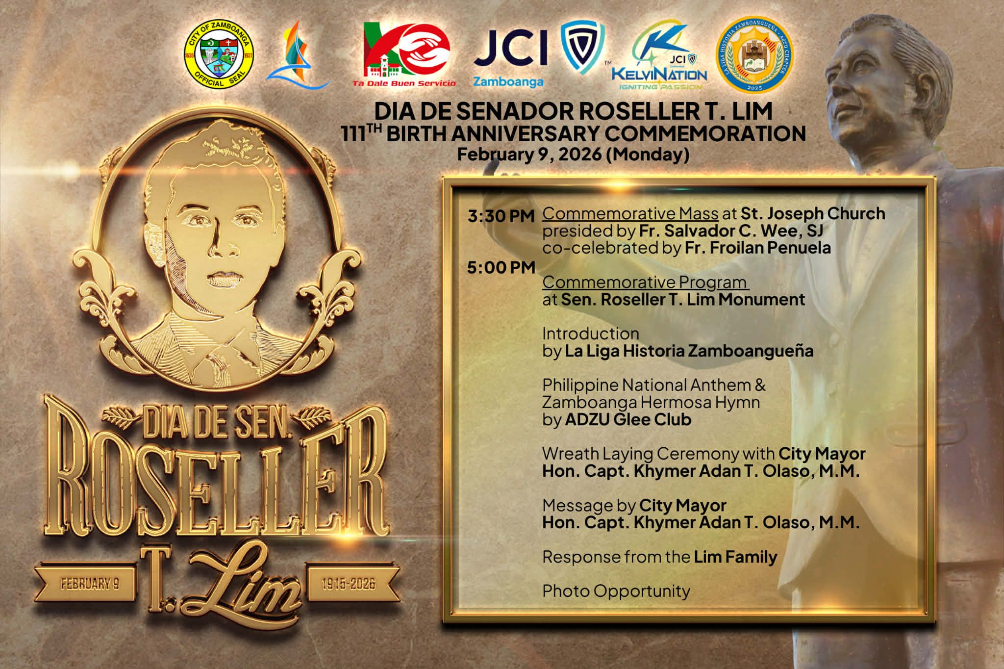 City - ZAMBO CITY MARKS 111TH DIA DE ROSELLER T. LIM| The City ...