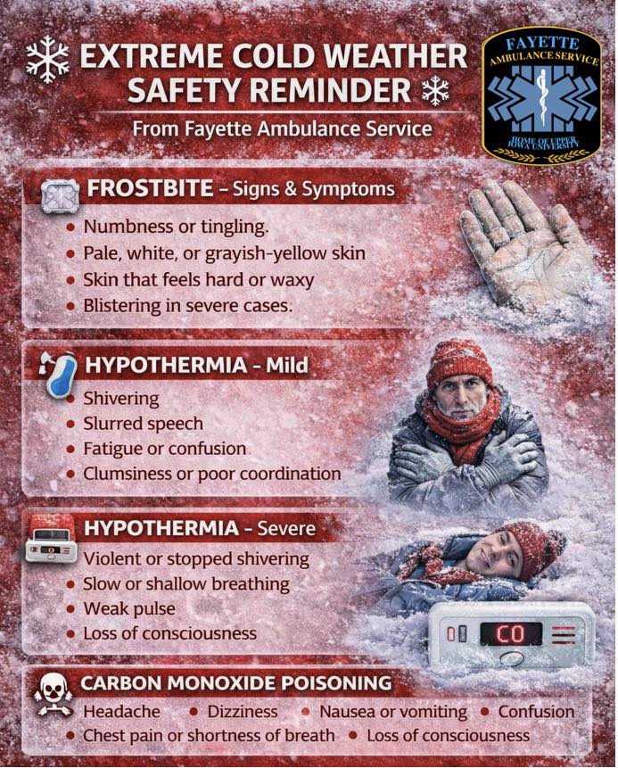 Fayette - ️ EXTREME COLD WEATHER SAFETY REMINDER ️ From the Fayette ...