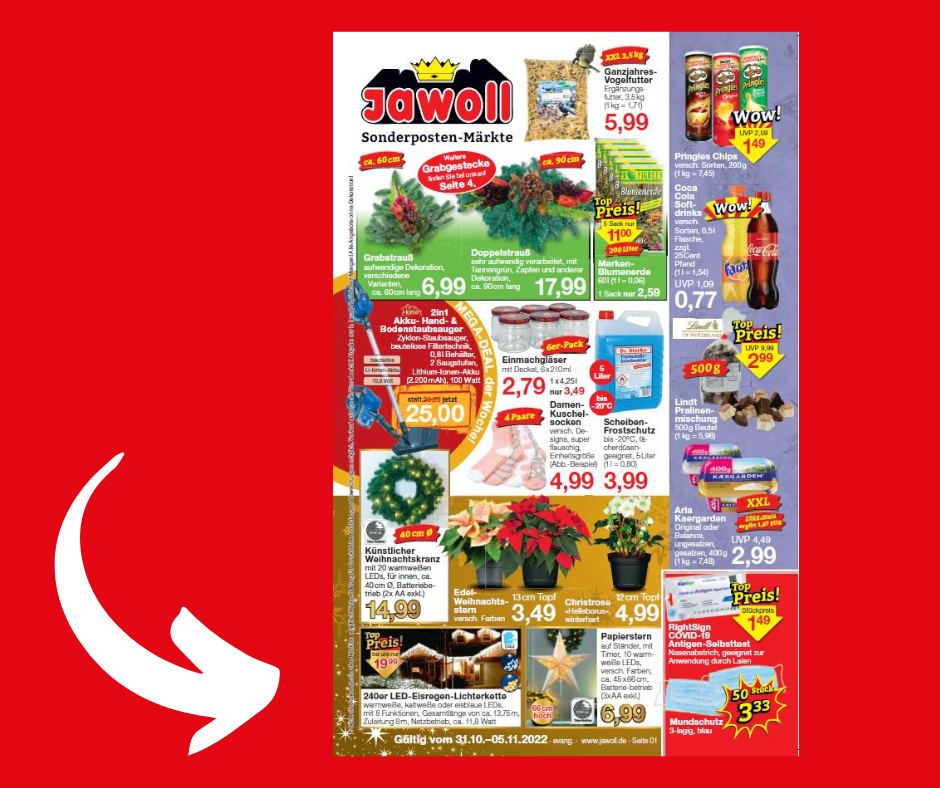 In der ersten Novemberwoche geht es rund bei uns! Besuchen Sie den Markt in Ihrer Nähe und finden Sie den passenden Artikel zum besten Preis! 👑 #einkaufen #jawoll #ware ##Sonderpreis #sonderposten #S
