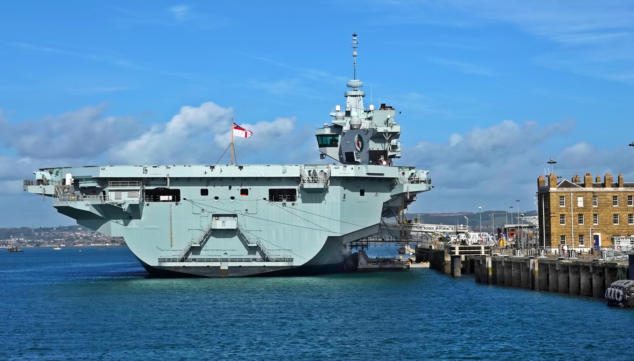 Military - A rear view of HMS Queen Elizabeth (R08), one of the most ...