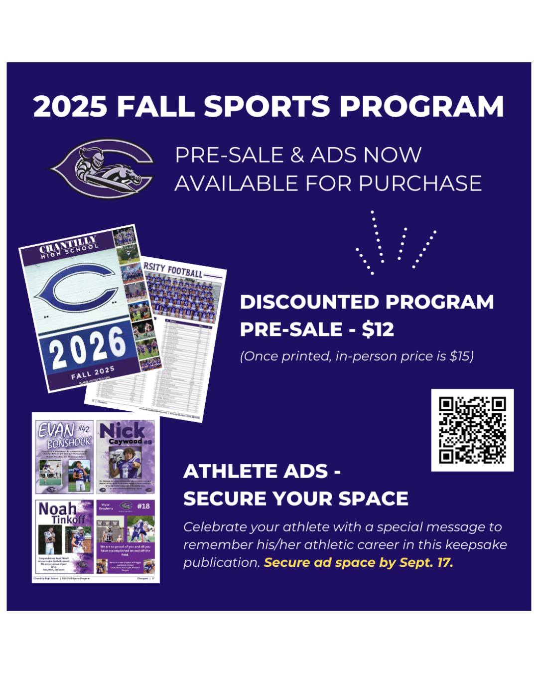 Chantilly - 2025 Fall Sport Program - Secure your athlete ad by ...