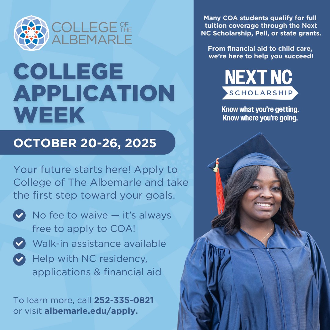 🎓 #CollegeApplicationWeek is... - College of The Albemarle | Facebook