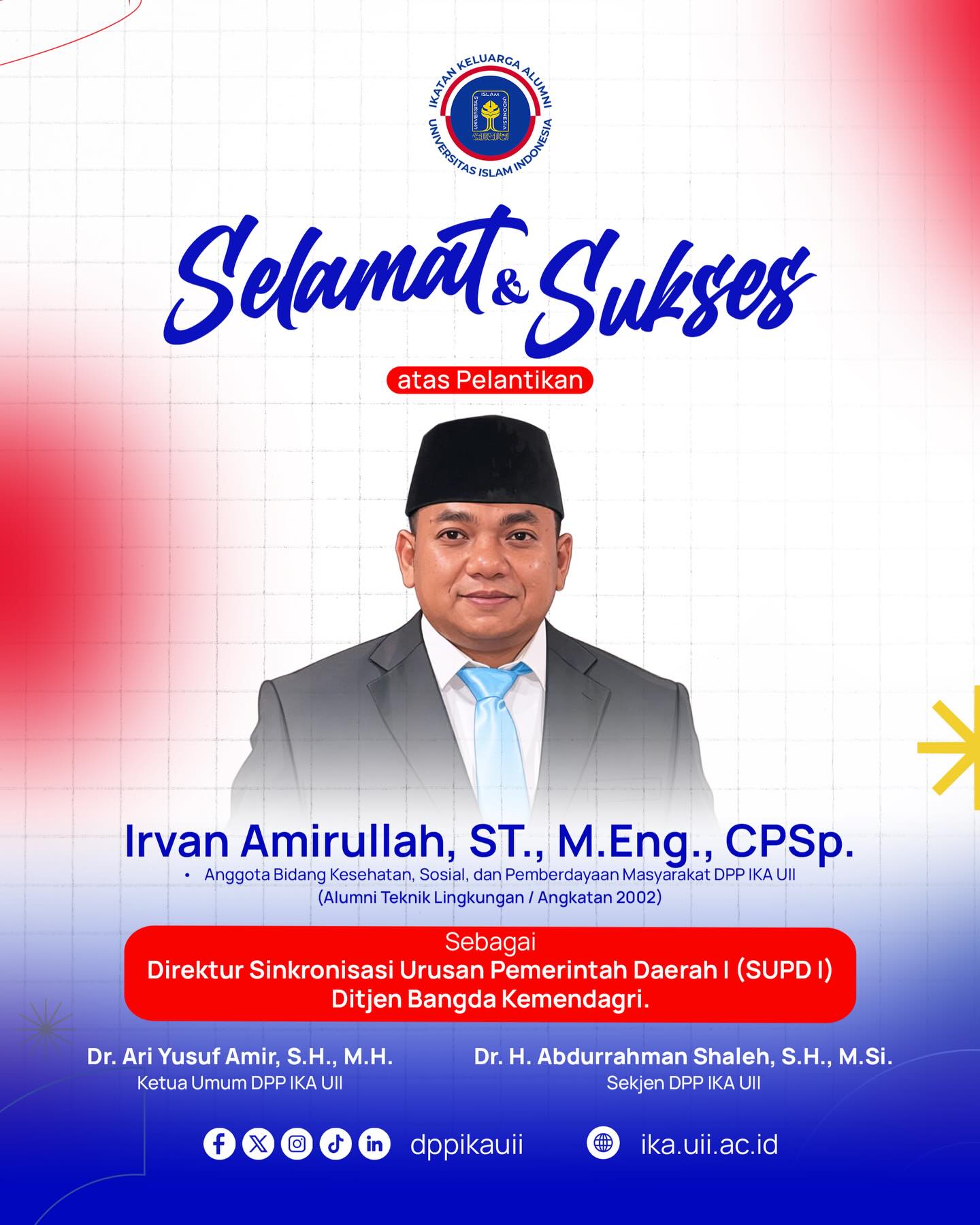 DPP IKA UII - Selamat kepada Irvan Amirullah, ST., M.Eng.,... | Facebook