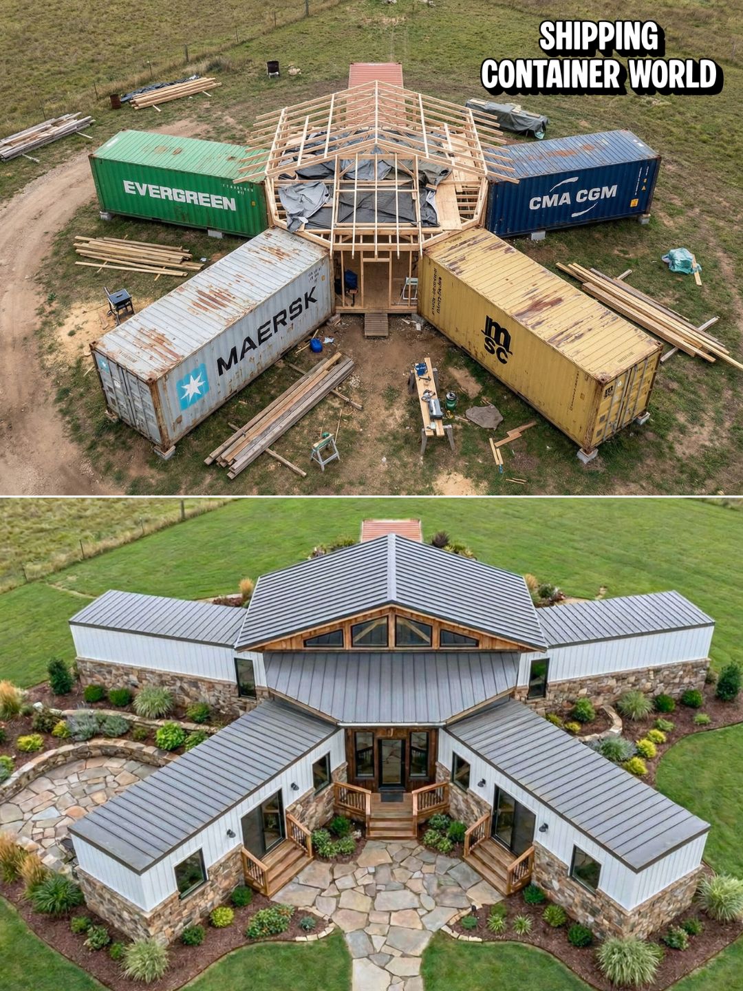 Shipping - He Arranged 5 Old Containers Like A Star And Created A $450k ...