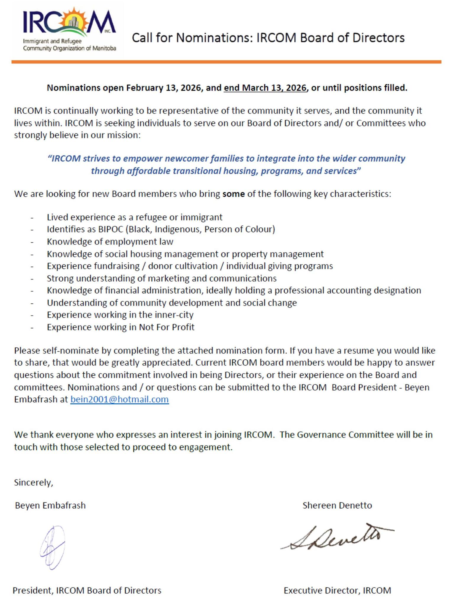 IRCOM - Immigrant & Refugee Community Organization of Manitoba ...
