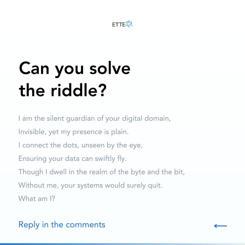 ETTE - 🔍 RIDDLE TIME! 🔍 Think you've cracked the code? Share your ...