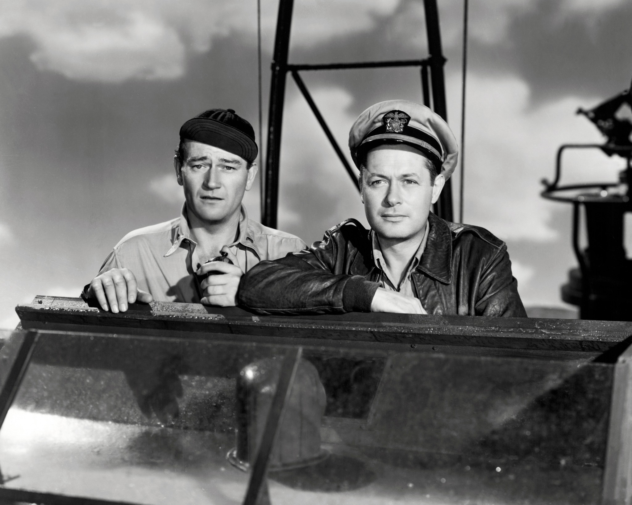War - Actors Robert Montgomery (right) as Lt. John Brickley and John ...