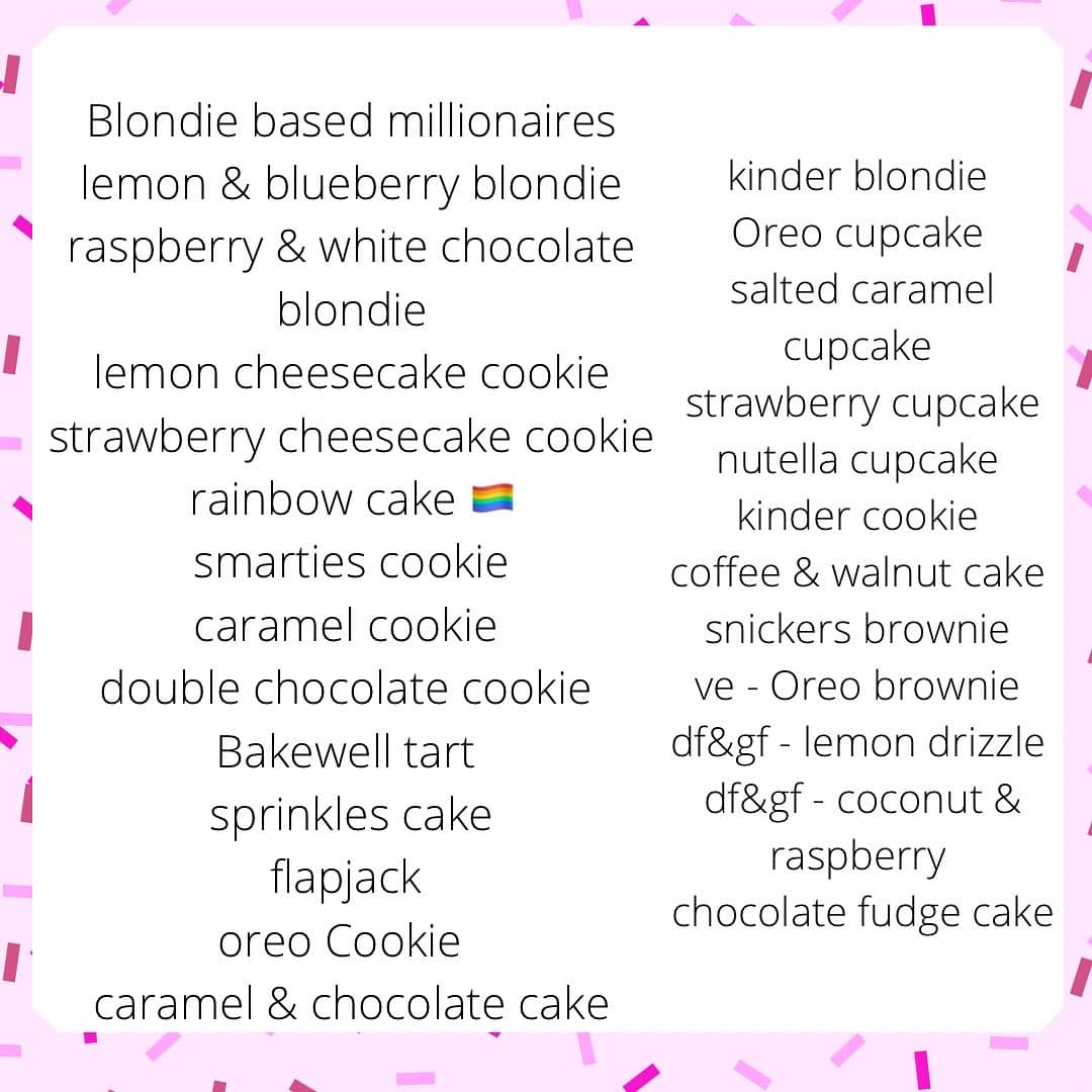 Cakes By Lexi - Todays Menu at Lexi’s pop-up cafe! Open... | Facebook