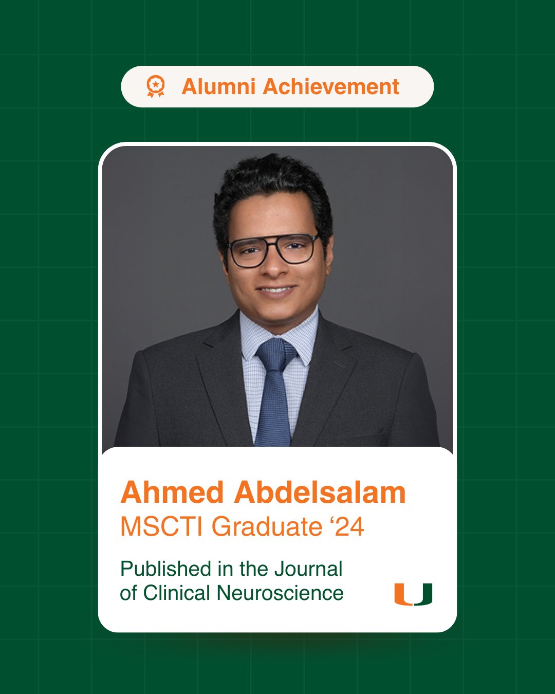 We’re proud to celebrate Ahmed Abdelsalam, MSCTI alumnus, on his recent ...
