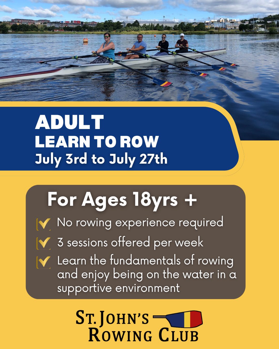 St. - 🚣‍♂️ Adult Learn to Row – Summer 2025! 🚣‍♀️ 📅 July 3 – July 27 👤 ...