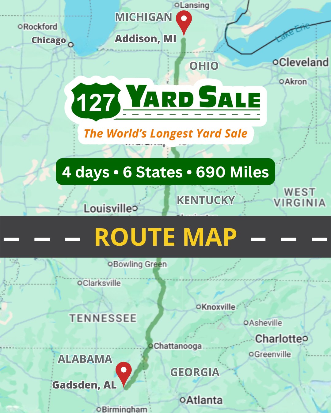 127 Yard Sale - The World's Longest Yard Sale | 🔹**Interactive Route ...