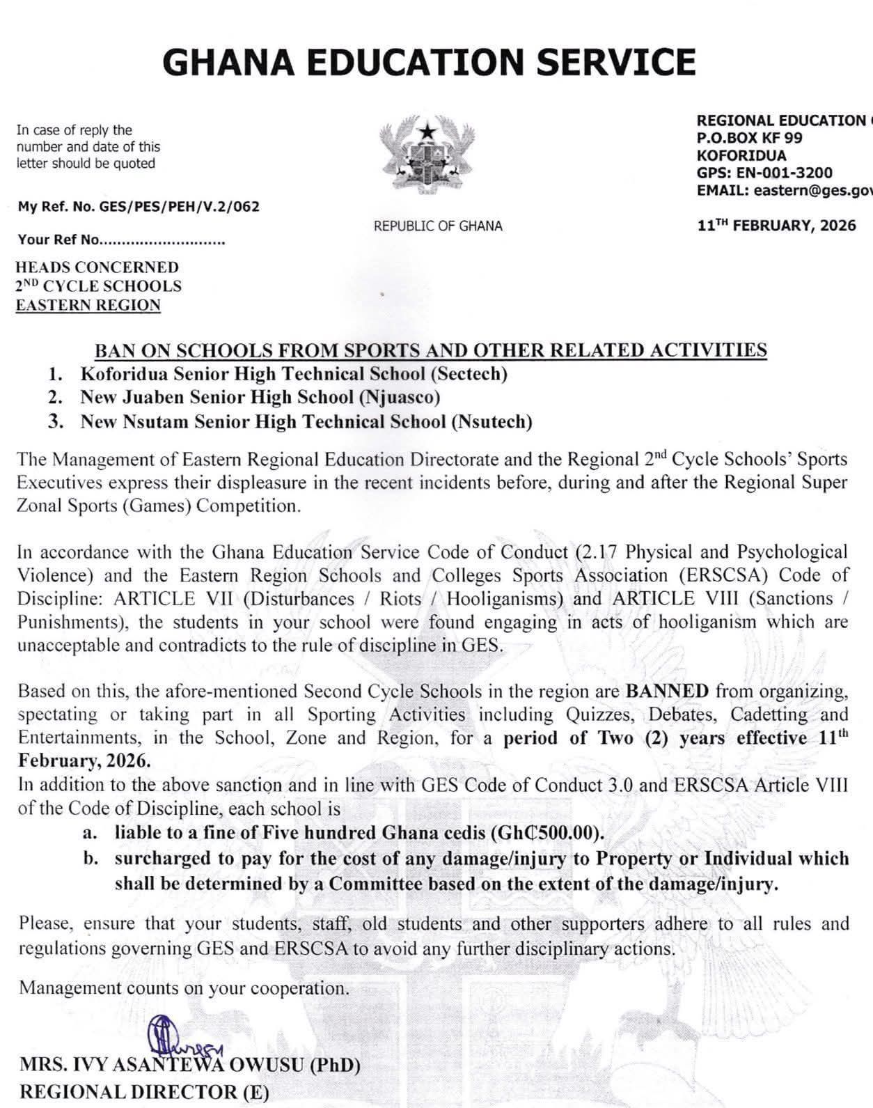 Koforidua SecTech, New Juaben... - Ghana Education Service | Facebook