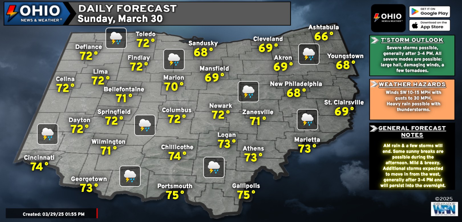 HAPPY SUNDAY! Rain this AM will... - Ohio News and Weather | Facebook