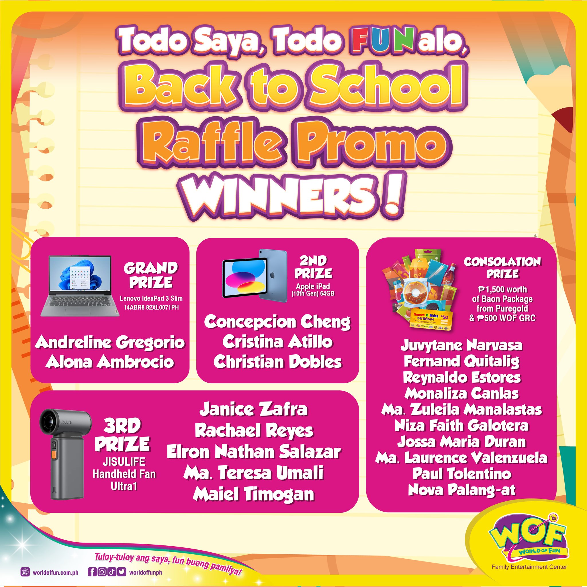 World of Fun - 🎉 Congratulations sa ating Todo Saya Todo... | Facebook