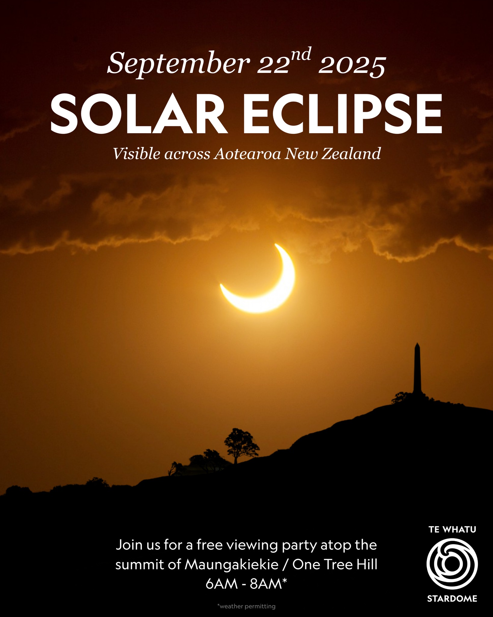 🌘☀️ Partial Solar Eclipse over... - Te Whatu Stardome | Facebook