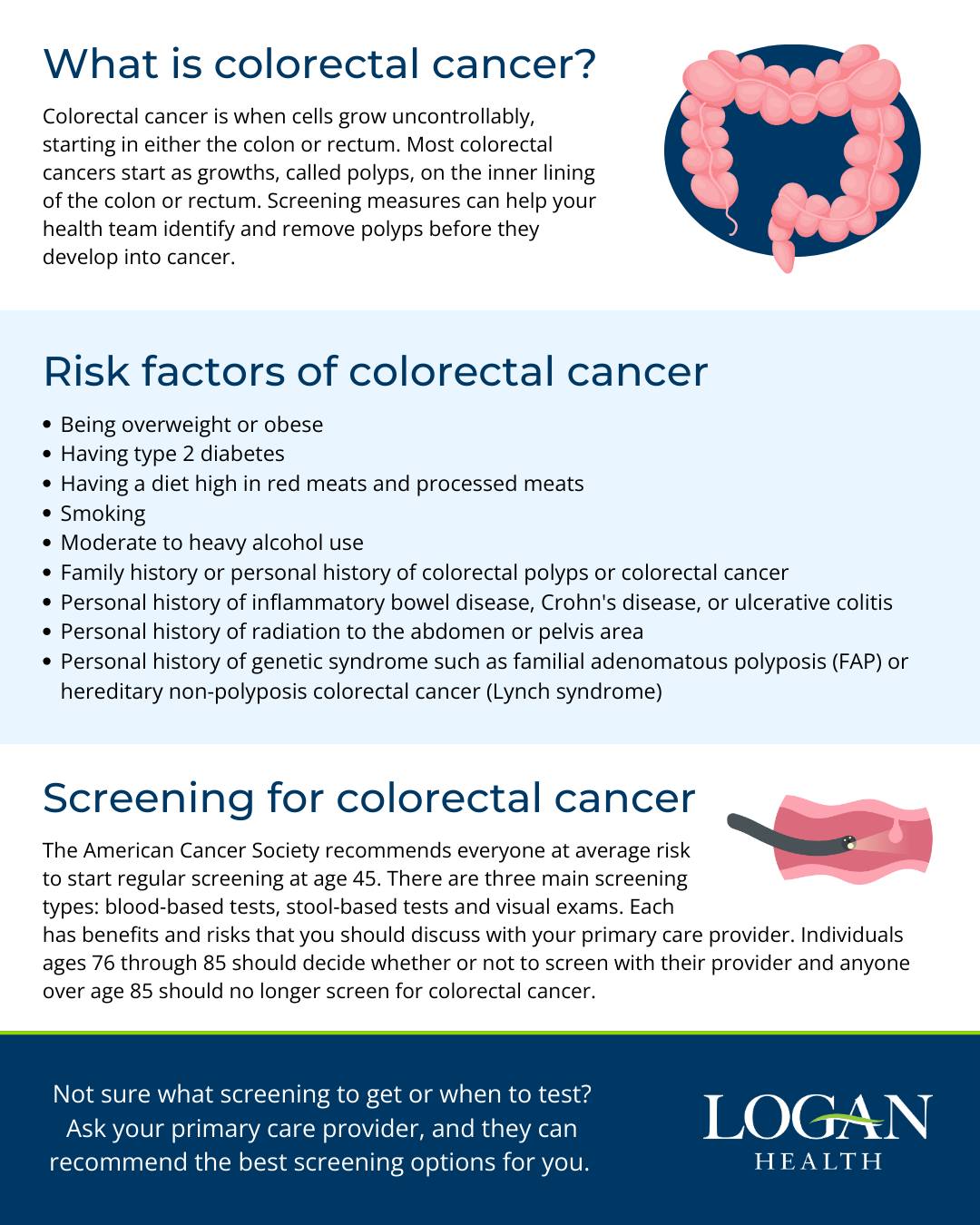 Logan - Colorectal cancer has a 91% survival rate when caught early ...