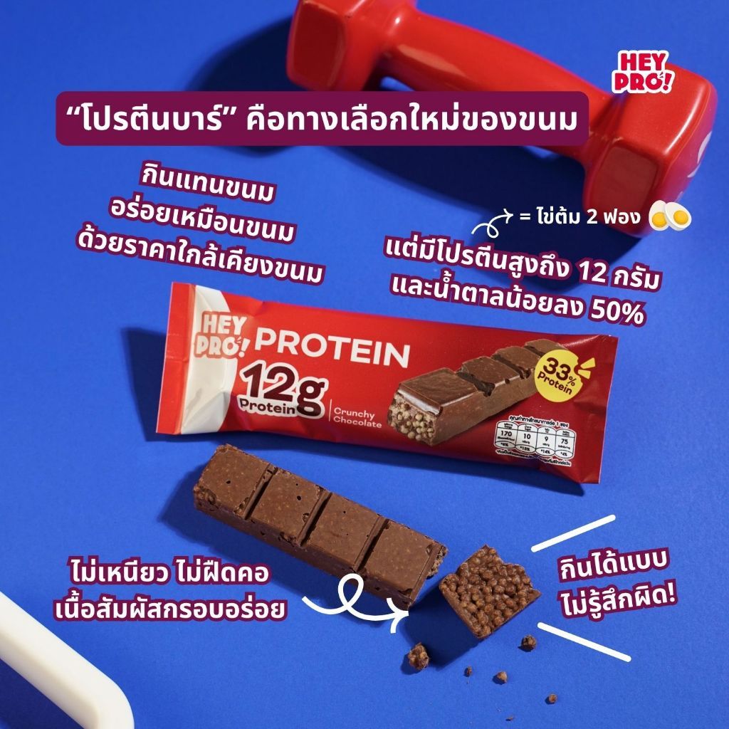 Shop - #HeyPro! Protein Bar #เฮ้โปร! #โปรตีนบาร์รส Crunchy Chocolate ...