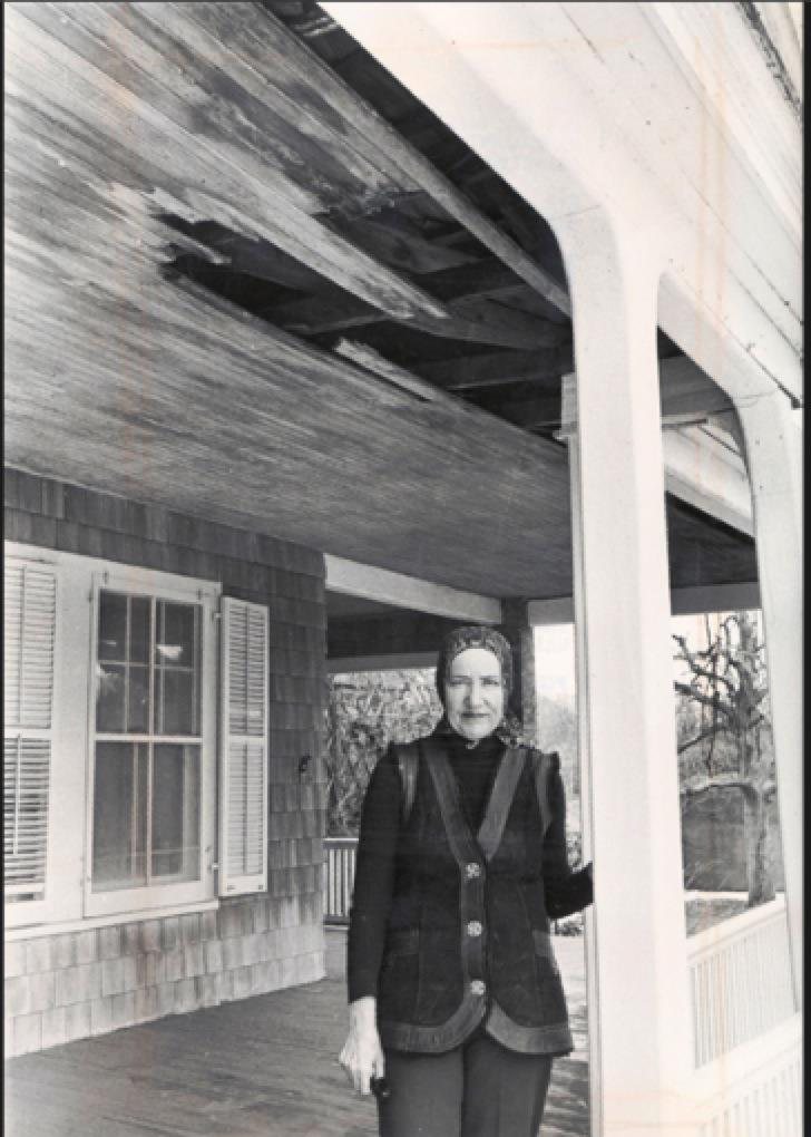 Staunch - Edie poses for a magazine interview on the front porch of ...