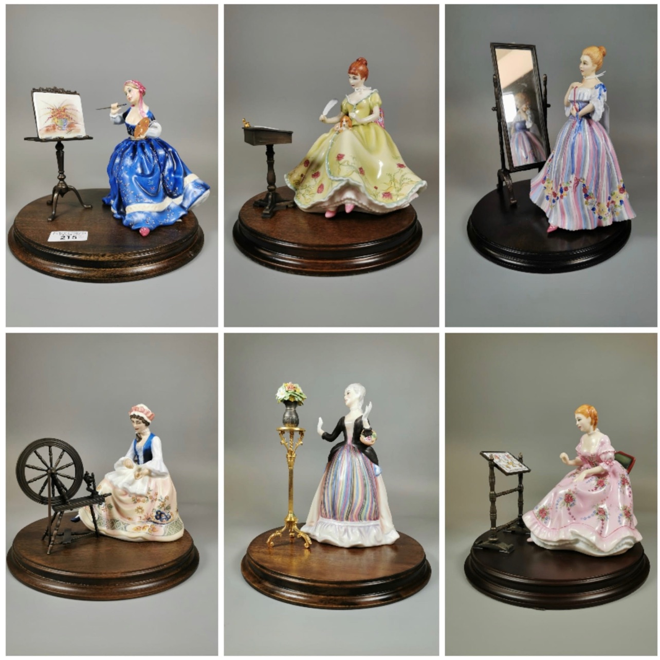 Set of six Royal Doulton The Gentle Arts figurines to include 