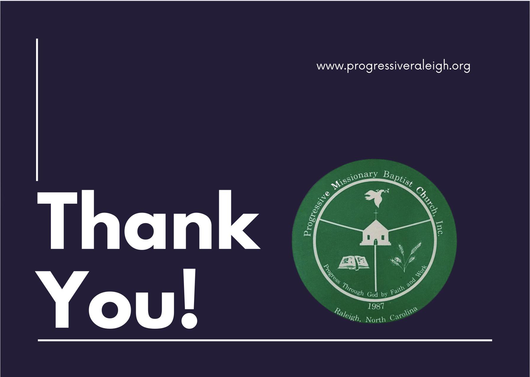 We appreciate... - Progressive Missionary Baptist Church | Facebook