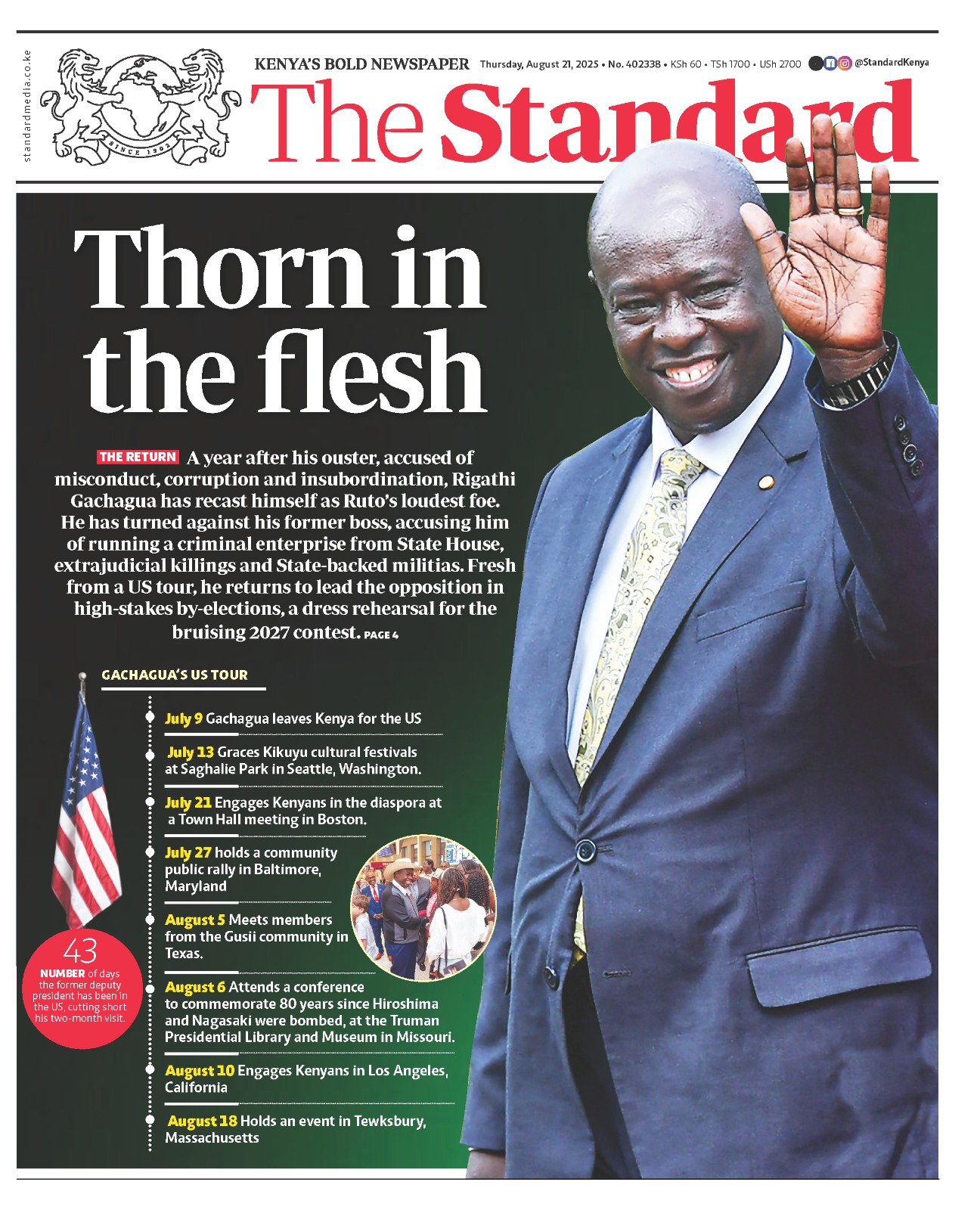 Thursday's Headline of the Bold... - Standard Digital | Facebook