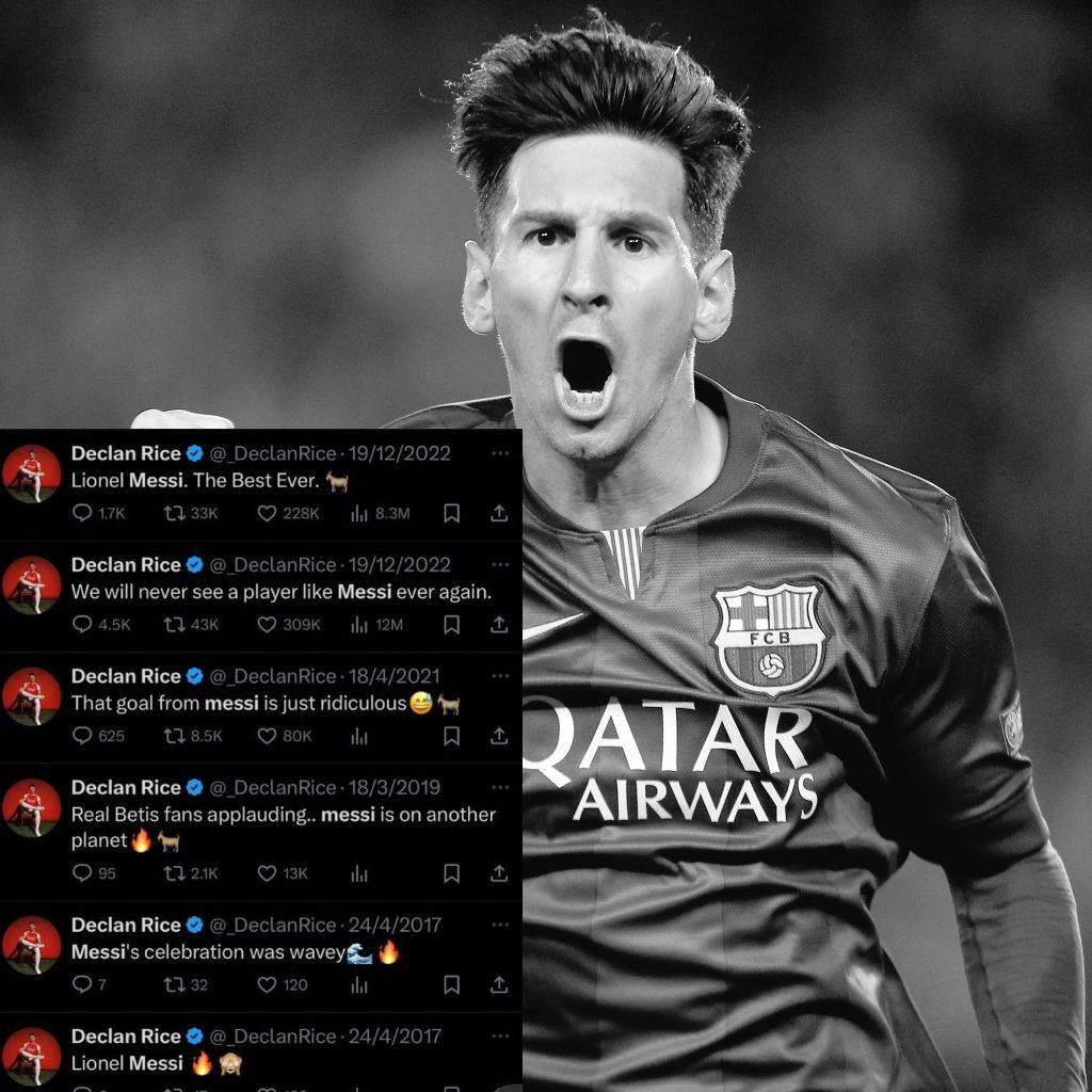 BLV - LỘ RỒI!! Nghi vấn fanboy Declan Rice được Messi chỉ điểm những ...