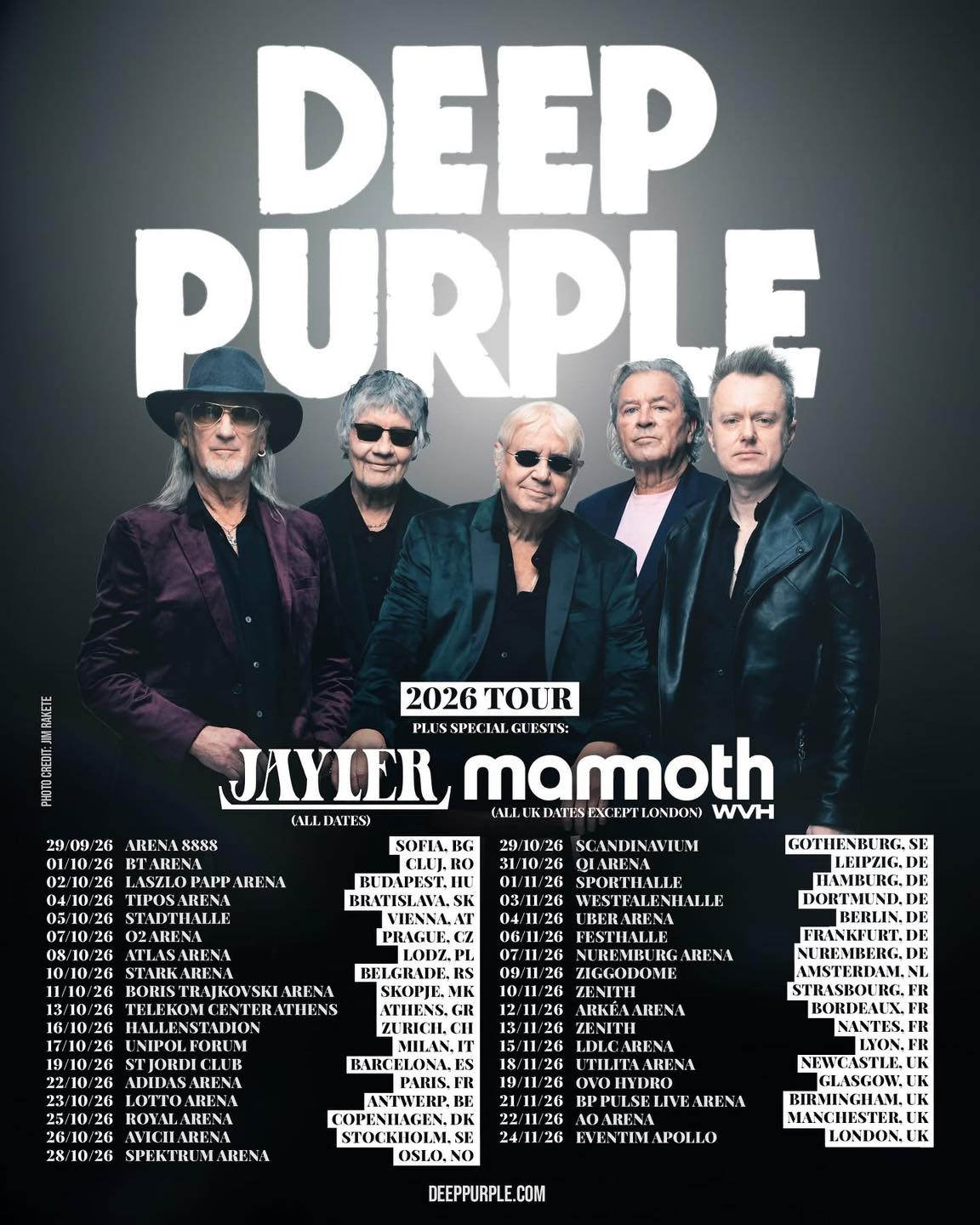Deep Purple are pleased to announce a new show in Incheon, Korea