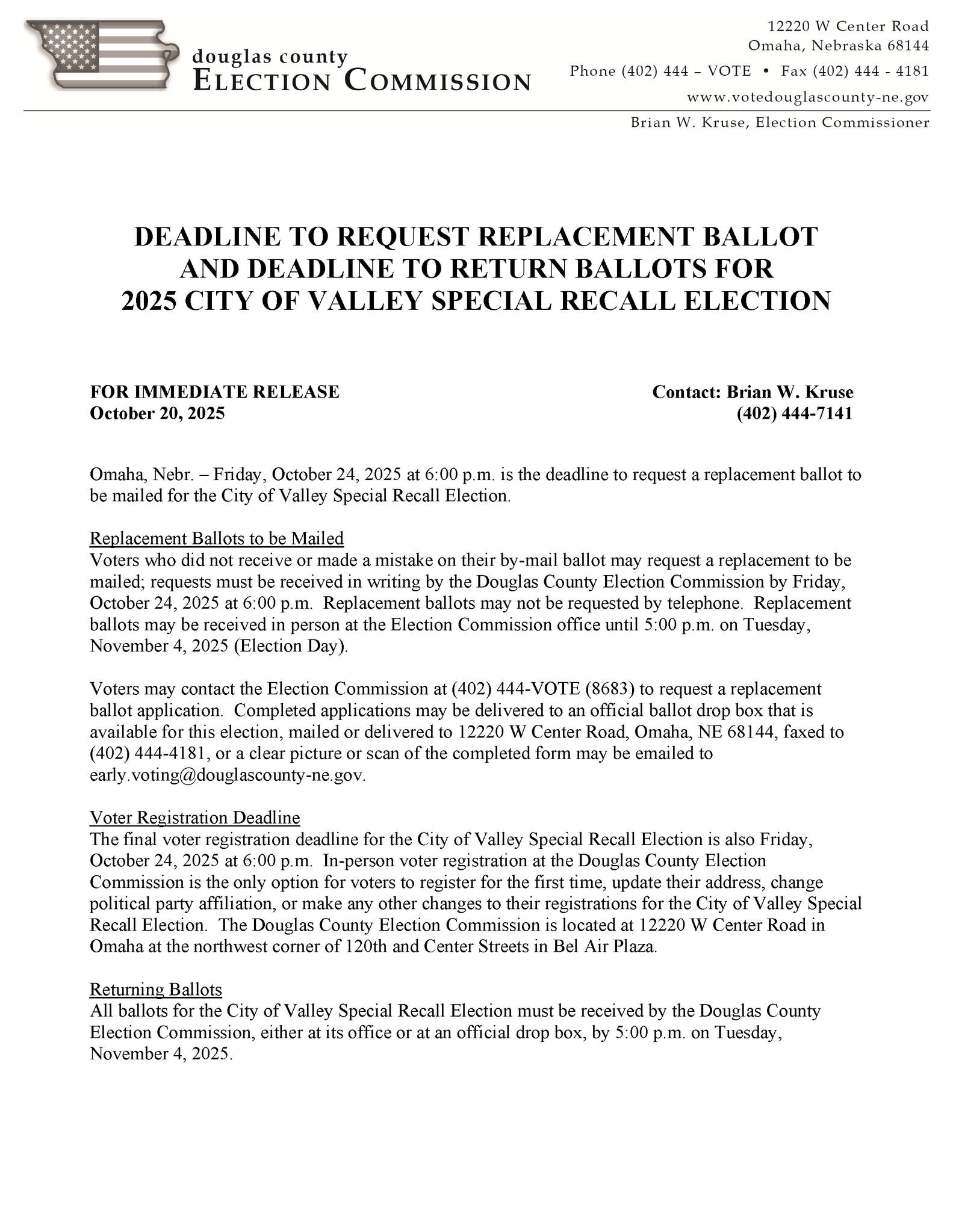 For the City of... - Douglas County Election Commission | Facebook