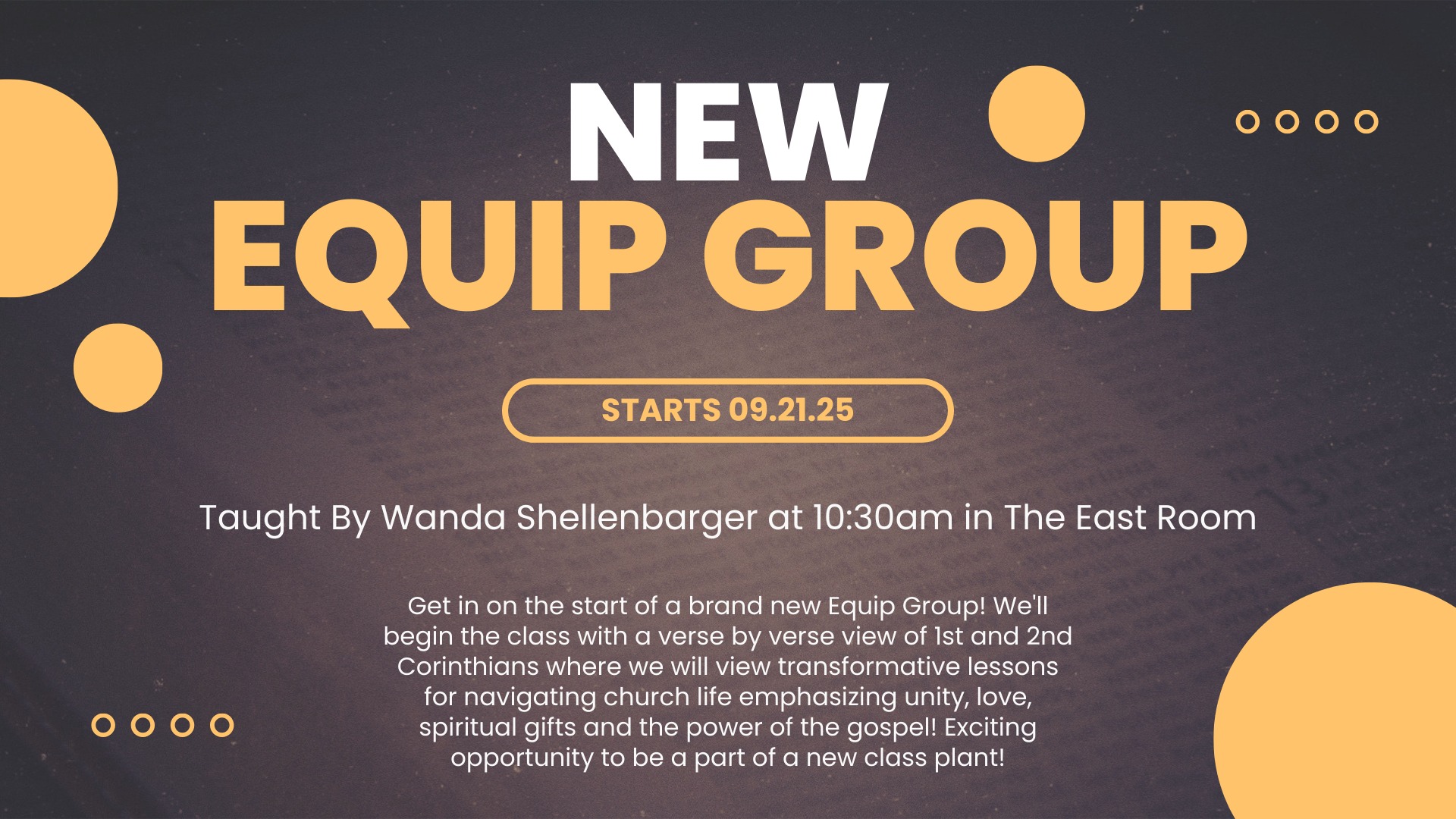 New Equip Group Starting Soon! ... - First Baptist Joplin | Facebook