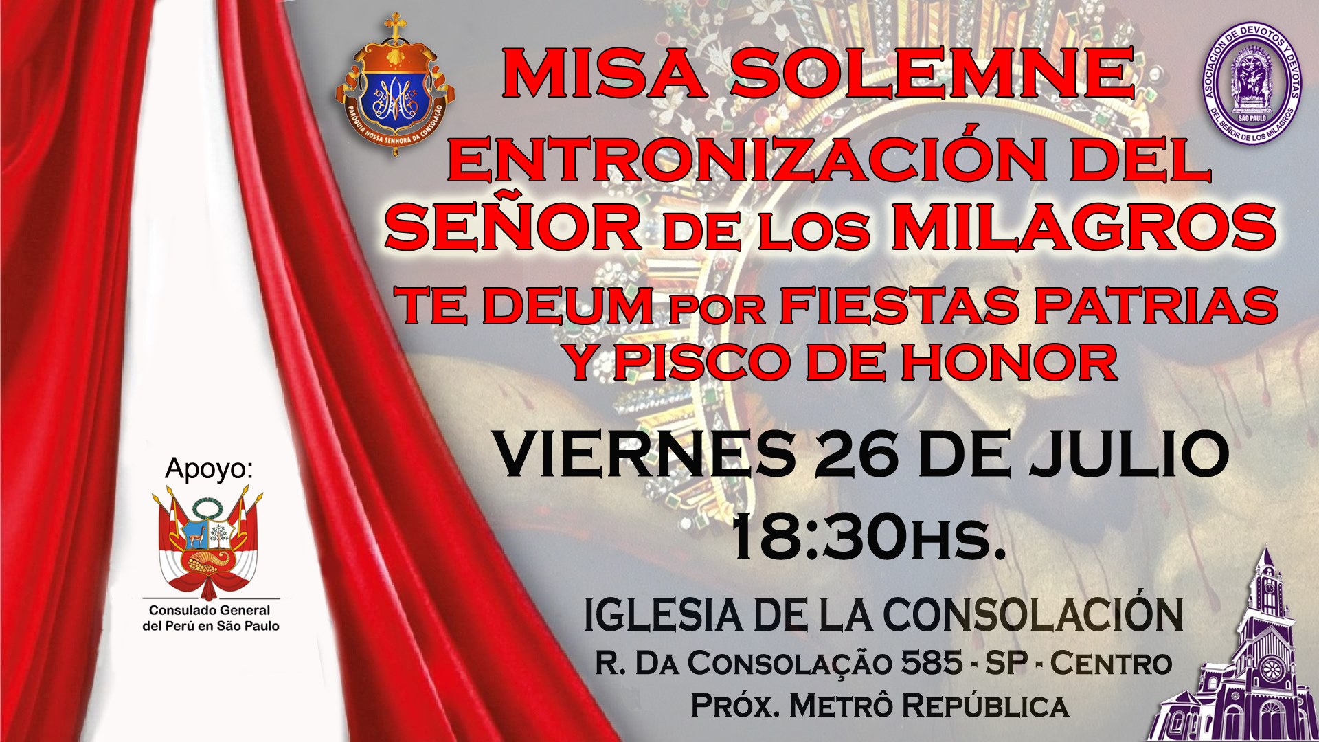 🇵🇪¡ Felices Fiestas... - Señor de los Milagros en São Paulo