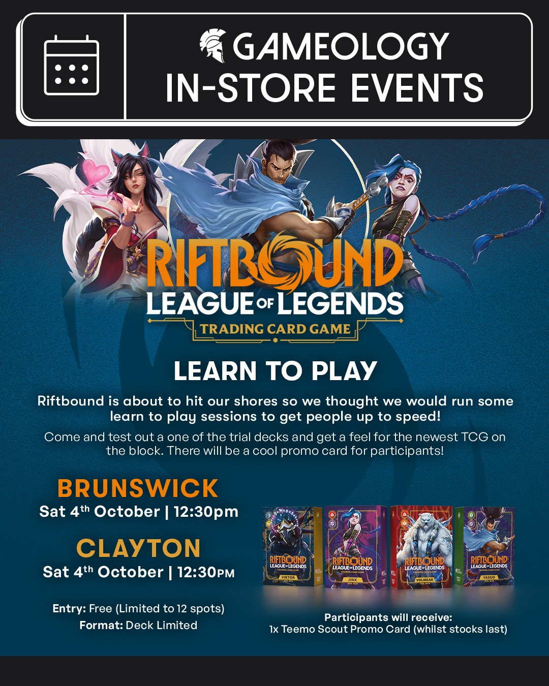 Gameology - 𝗥𝗶𝗳𝘁𝗯𝗼𝘂𝗻𝗱 - 𝗟𝗲𝗮𝗿𝗻 𝘁𝗼 𝗣𝗹𝗮𝘆 𝗘𝘃𝗲𝗻𝘁𝘀 Riftbound is about to hit ...