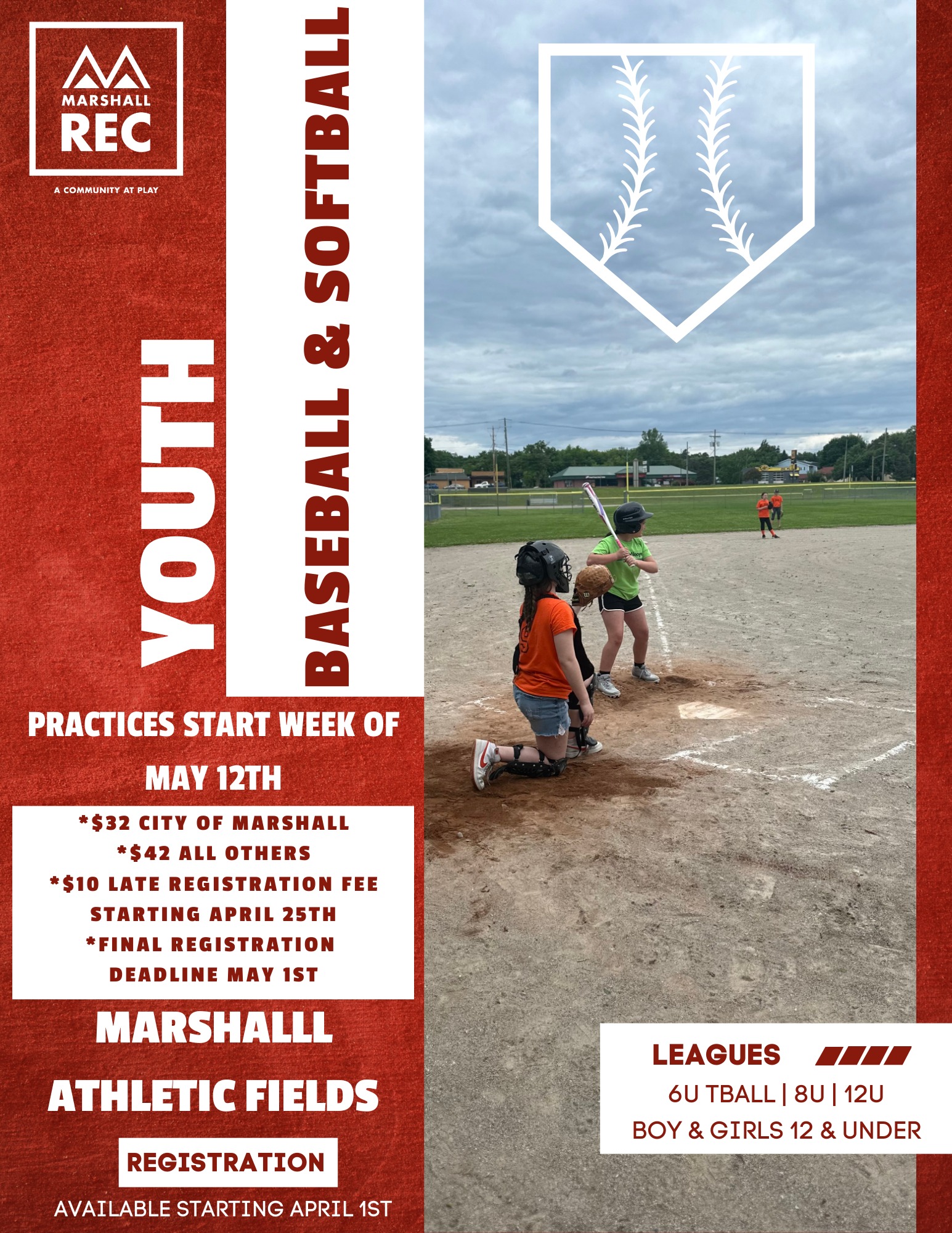 Marshall - ⚾🥎 Now Open: Baseball & Softball Registration! 🥎⚾ Get ready ...