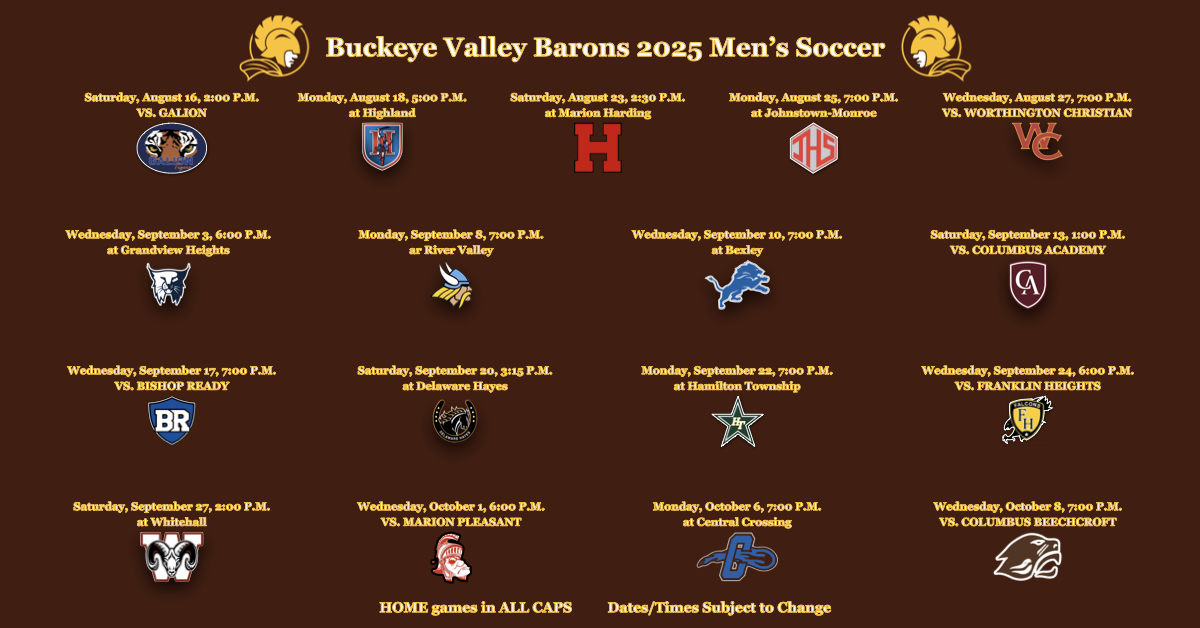 Buckeye Valley Barons Men's Soccer | Delaware OH
